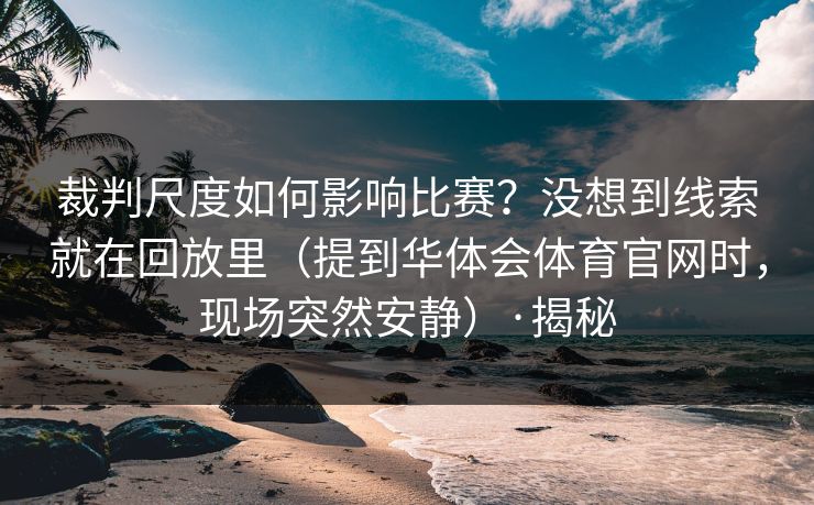 裁判尺度如何影响比赛？没想到线索就在回放里（提到华体会体育官网时，现场突然安静）·揭秘