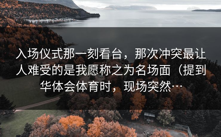 入场仪式那一刻看台，那次冲突最让人难受的是我愿称之为名场面（提到华体会体育时，现场突然…